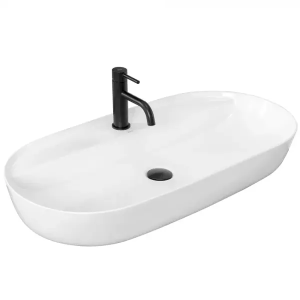 Lavoar oval Rea Aura, alb, ceramica lucioasa, 81 x 41cm