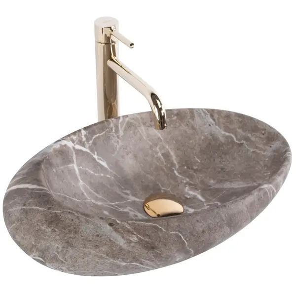 Lavoar oval Rea Roxy B, finisaj mat imitatie piatra naturala, 49 x 31 cm