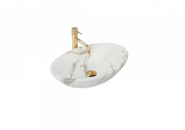 Lavoar Pamela Shiny Marmura ceramica sanitara 53 cm