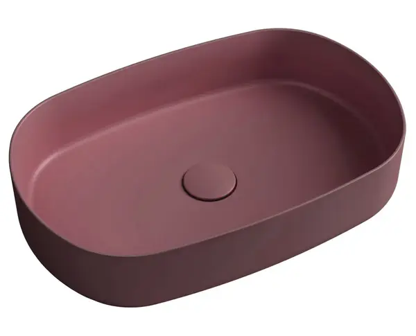 Lavoar pe blat, 55x36 cm, fara preaplin, maroon red SAPHO Infinity