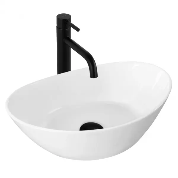 Lavoar pe blat alb lucios, oval 45 cm, Rea Kate