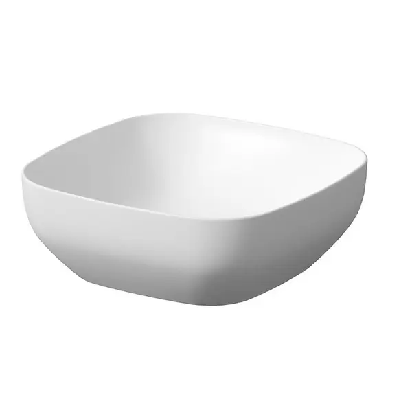 Lavoar pe blat alb mat 38 cm, patrat, Cersanit Larga