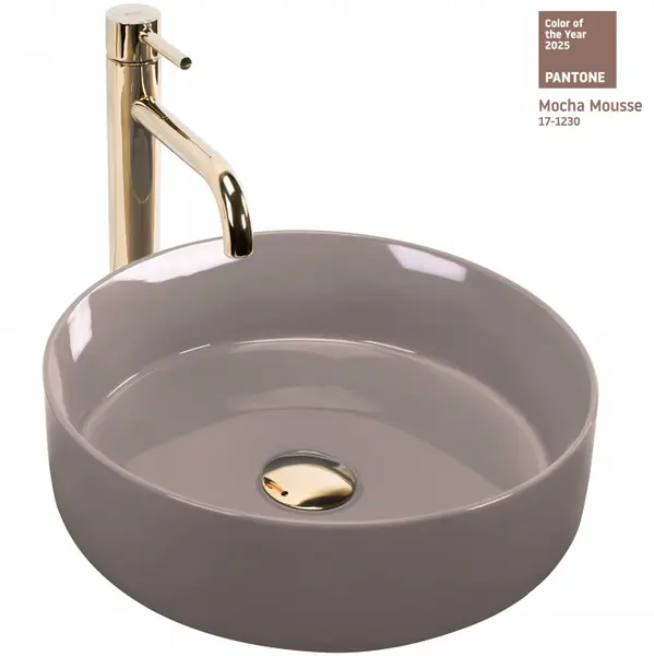 Lavoar pe blat bej, rotund 36 cm, Rea Sami