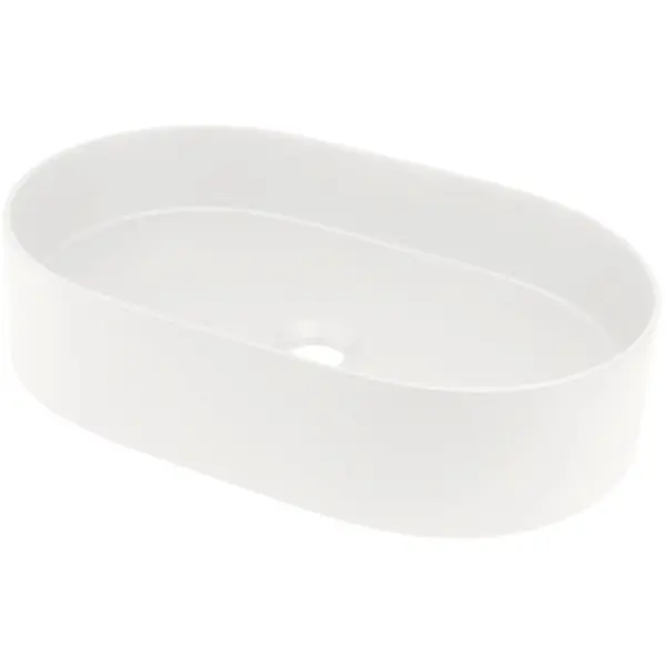 Lavoar pe blat compozit alb Deante Silia, oval, 55 cm