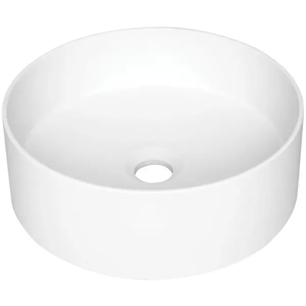 Lavoar pe blat compozit alb lucios 36 cm, rotund, Deante Silia