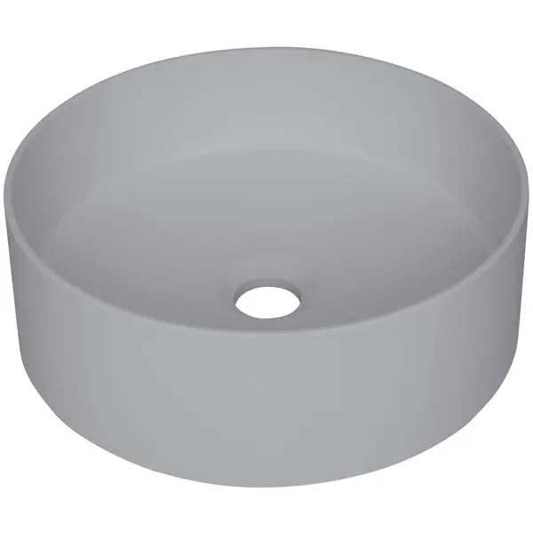 Lavoar pe blat compozit gri mat 36 cm, rotund, Deante Silia