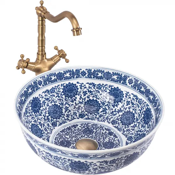 Lavoar pe blat cu model floral, rotund, Rea Bella