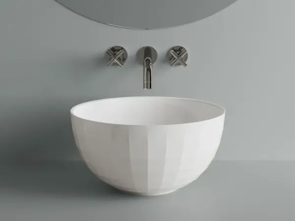 Lavoar pe blat, din compozit, rotund, 42x42x23.9 cm, Foglia Hera