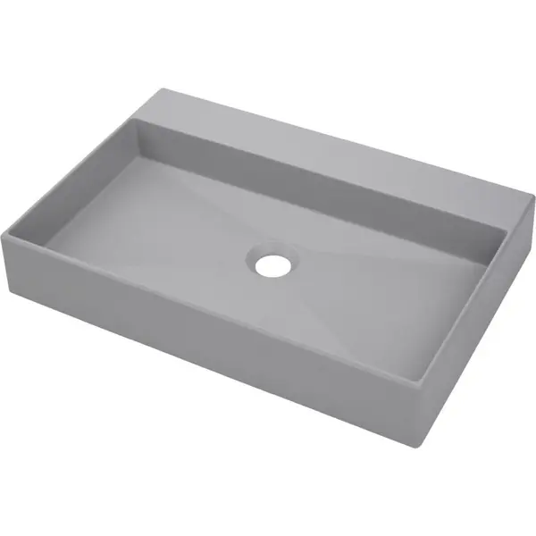 Lavoar pe blat gri mat din compozit 60 cm, dreptunghiular, Deante Correo