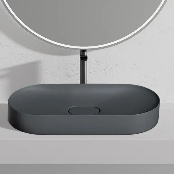 Lavoar pe blat gri mat, oval 71 cm, Rea Iris