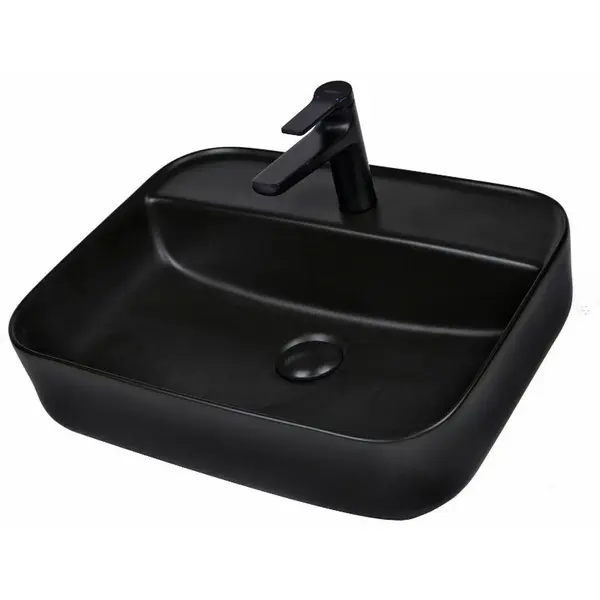 Lavoar pe blat negru, dreptunghiular, 50 cm, Fluminia Juno
