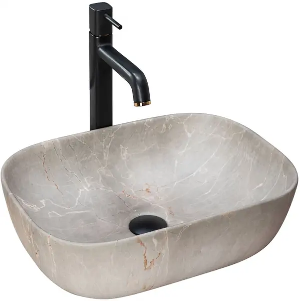 Lavoar pentru blat efect piatra 46x33 cm Rea Livia