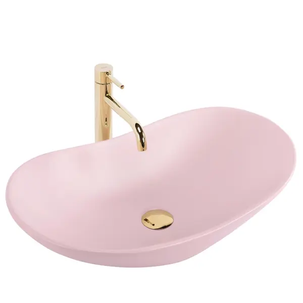 Lavoar pentru blat Rea Royal Powder Pink Matt