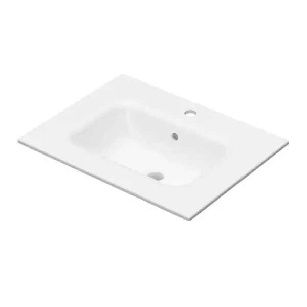 Lavoar pentru mobilier 60 x 46 cm, din ceramica, slim, alb, Fluminia