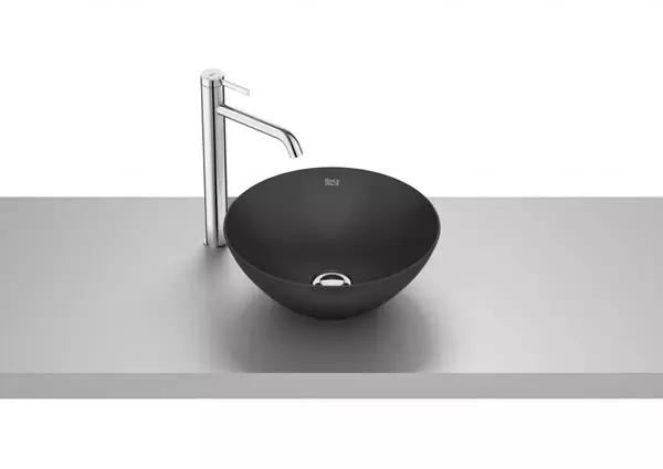 Lavoar Roca Bol A32787L080, montare pe blat, 35 cm, FineCeramic, mat, Negru