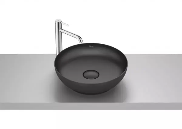 Lavoar Roca Bol A32787M080, montare pe blat, 42.5 cm, FineCeramic, mat, Negru