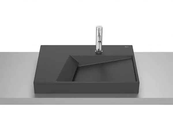 Lavoar Roca Horizon A32727608B, montare pe blat, 60 x 42 cm, mat, Negru
