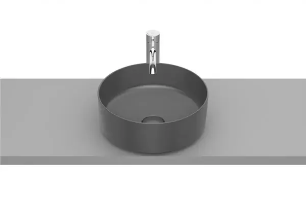 Lavoar Roca Inspira A327523640, montare pe blat, 37 cm, FineCeramic, mat, Antracit
