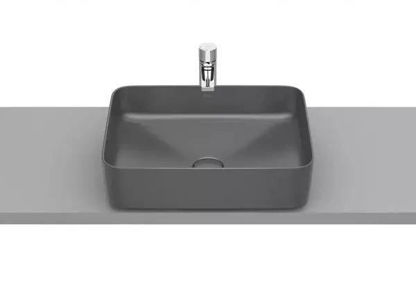 Lavoar Roca Inspira A327530640, montare pe blat, 50 x 37 cm, FineCeramic, mat, Antracit