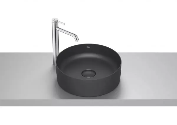 Lavoar Roca Terra A32787N080, montare pe blat, 39 cm, FineCeramic, mat, Negru
