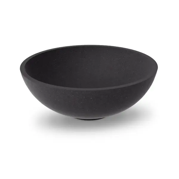 Lavoar rotund, 42 cm, montaj pe blat, din compozit, negru lucios, Marmite Kierros