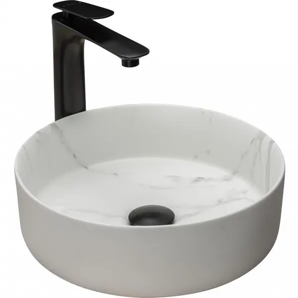 Lavoar Sami alb marmura ceramica sanitara - 36 cm