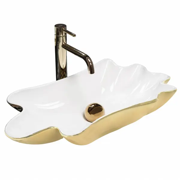 Lavoar Sea alb/auriu L62 cm