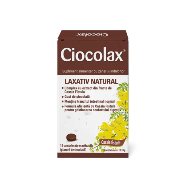 Laxativ natural Ciocolax, 12 comprimate masticabile, Labormed