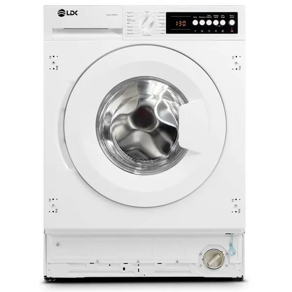 LDK Masina de spalat rufe incorporabila LDK Higeea 812DD BI, Clasa D, Capacitate 8 Kg, 1200 rpm, 15 programe, Anti-Alergic, Amanare pornire, Spalare rapida, Display LED, Alb