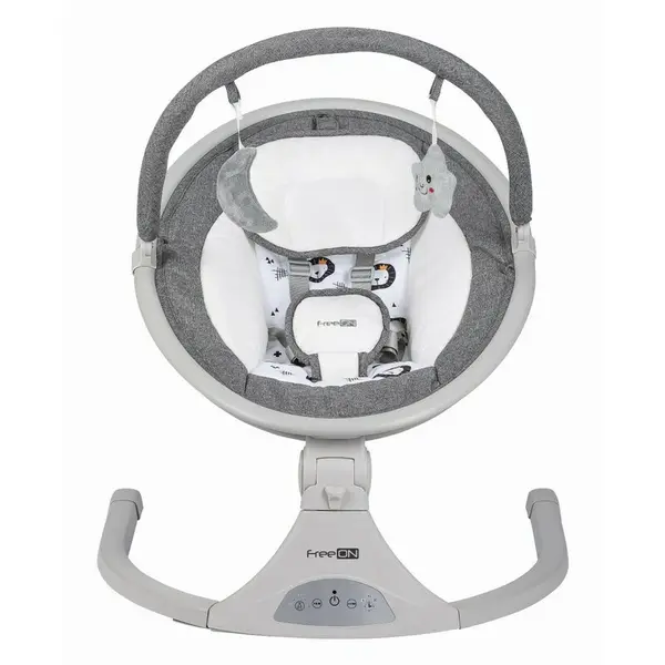 Leagan balansoar, FreeOn, Elite, Cu 12 melodii, 5 viteze de balansare si 3 pozitii de reglare a spatarului, Grey