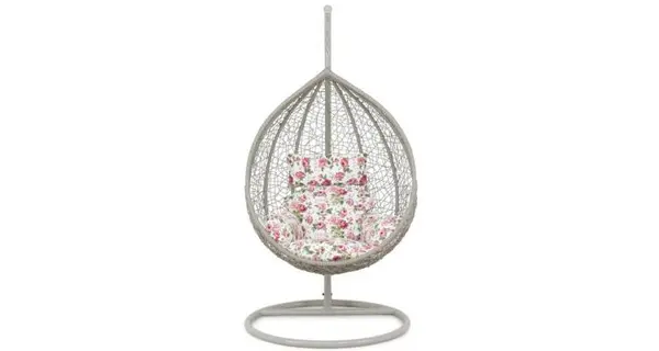 Leagan balansoar gradina din poliratan, M BOWL, L 94 x l 95 x H 190, gri