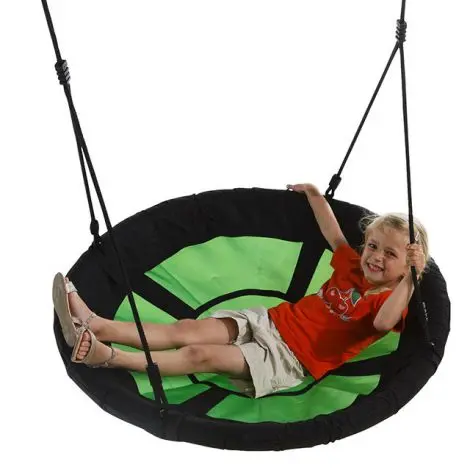 Leagan cuib pentru 3 copii, Max 150 kg, verde cu negru, Swibee, KBT 190.007.007.001