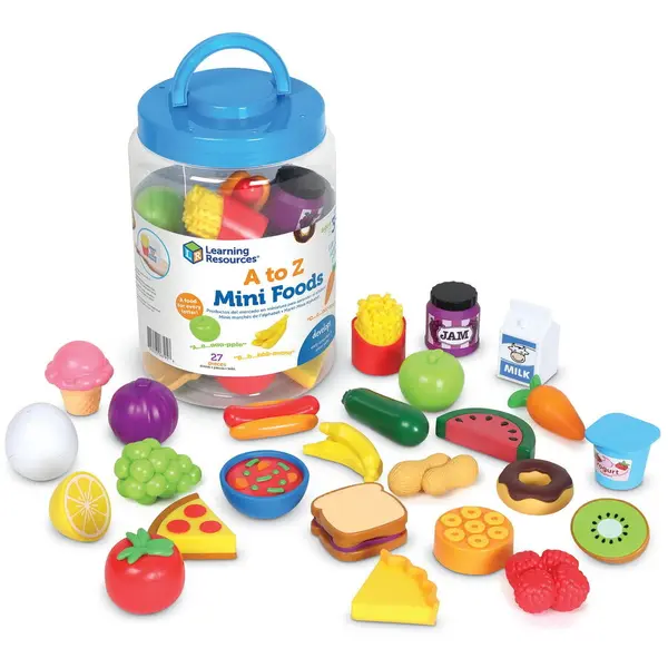Learning Resources Alimente ABC, mini alimente din plastic, Varsta recomandata: 3 ani+, Multicolor