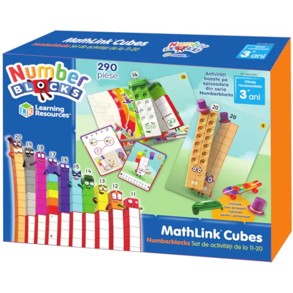 Learning Resources MathLink®Cubes Numberblocks in romana - Set de activitati de la 11 - 20