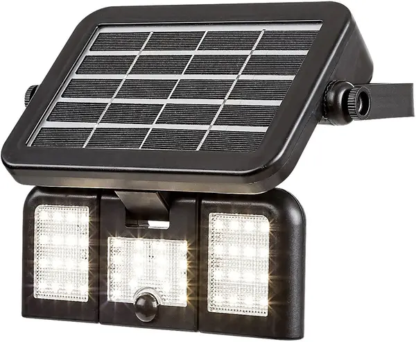 LED aplice solar cu senzor Rabalux - Lihull 77020, IP 44, 9.6W, DC 3.7V, 500lm, 4000k, negru