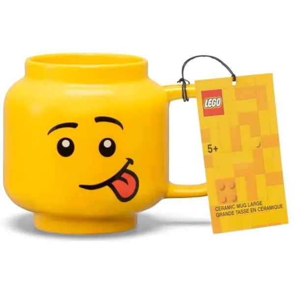 LEGO® Cana ceramica LEGO Baiat (Baietelul Glumet) - Cap mare.