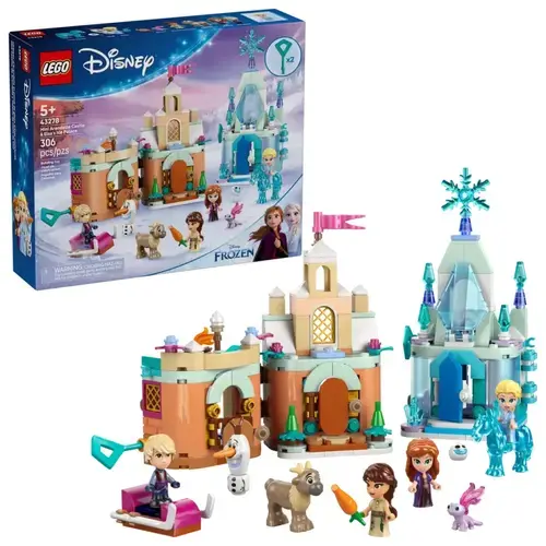 LEGO Disney 43278 Mini Castel Arendelle și Palatul de Gheață al Elsei, 306 piese, 5Ani+