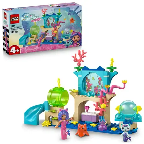 LEGO® Gabby's Dollhouse - Aventurile in acvariu ale sirenei Gabby 11204, 103 piese