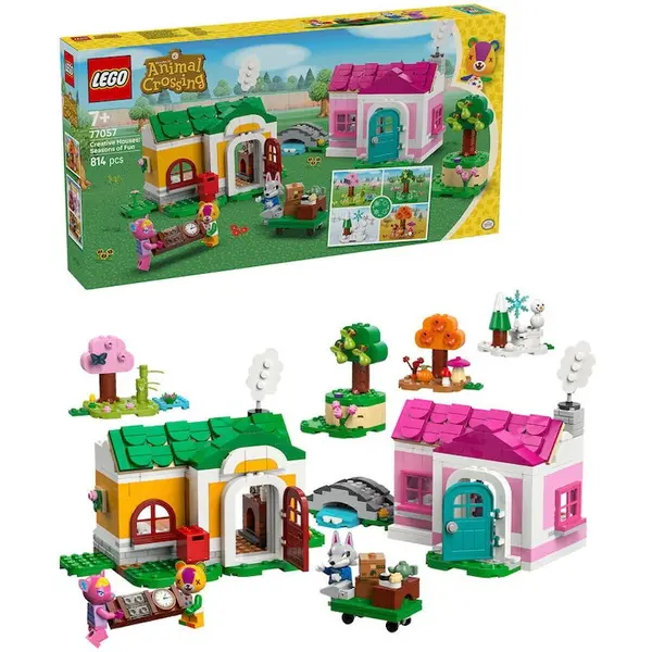 LEGO® Jucarie LEGO® Animal Crossing, Case creative: anotimpuri distractive 77057, 814 piese, 7 ani+