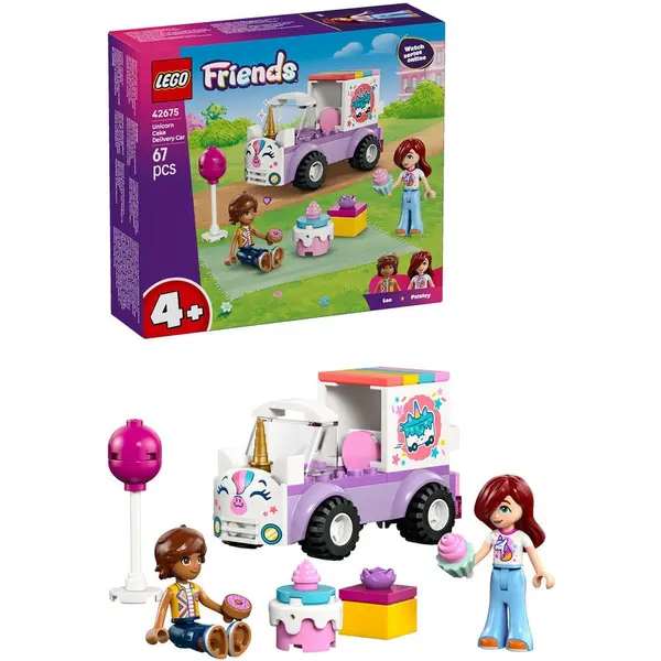 LEGO® LEGO® Friends - Masina-unicorn pentru livrare de torturi 42675, 67 piese