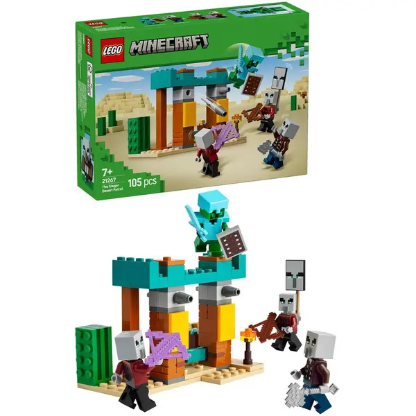 LEGO® LEGO® Minecraft™ - Patrula Illager de desert 21267, 105 piese