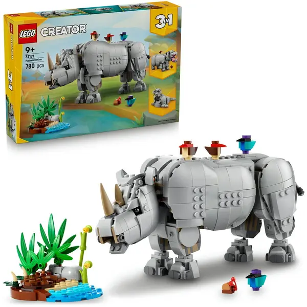 LEGO® Set de constructie LEGO Creator 31171 Animale salbatice: Rinocer maiestuos cu pasari