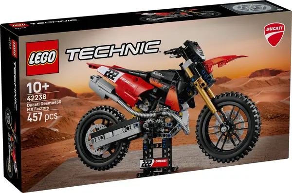 LEGO® Technic - Motocicleta Ducati Desmo450 MX, versiunea de uzina (42238)