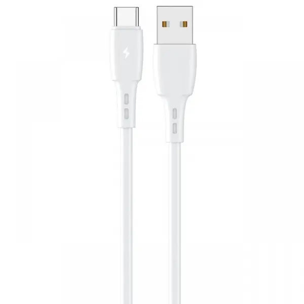 Lemontti Cablu Wind USB-A la Type-C, 1.2m, Alb