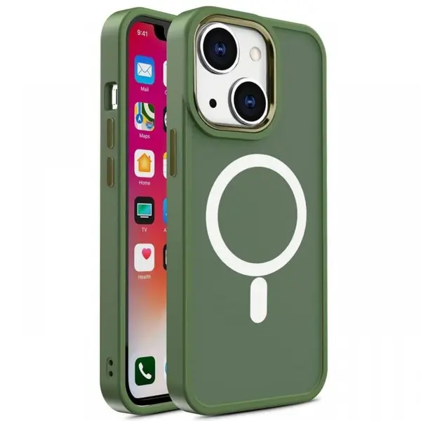 Lemontti Husa Color Matte MagSafe iPhone 15 Verde