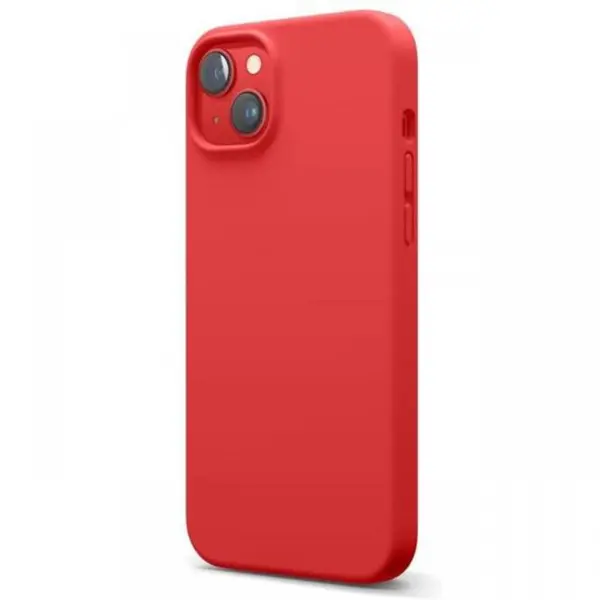 Lemontti Husa Liquid Silicon MagCharge iPhone 14 Rosu (protectie 360°, material fin, captusit cu microfibra)