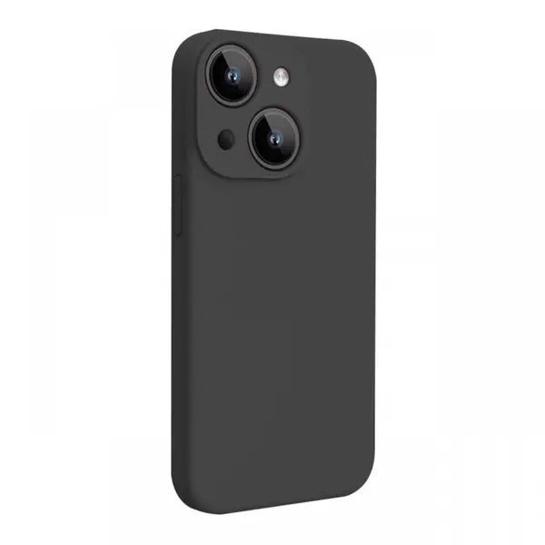 Lemontti Husa Liquid Silicon MagCharge iPhone 15 Plus Negru (protectie 360°, material fin, captusit cu microfibra)