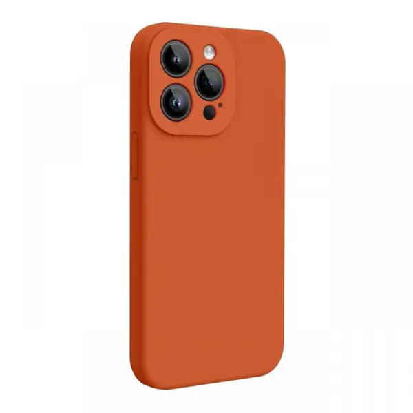 Lemontti Husa Liquid Silicon MagCharge iPhone 15 Pro Max Portocaliu (protectie 360°, material fin, captusit cu microfibra)