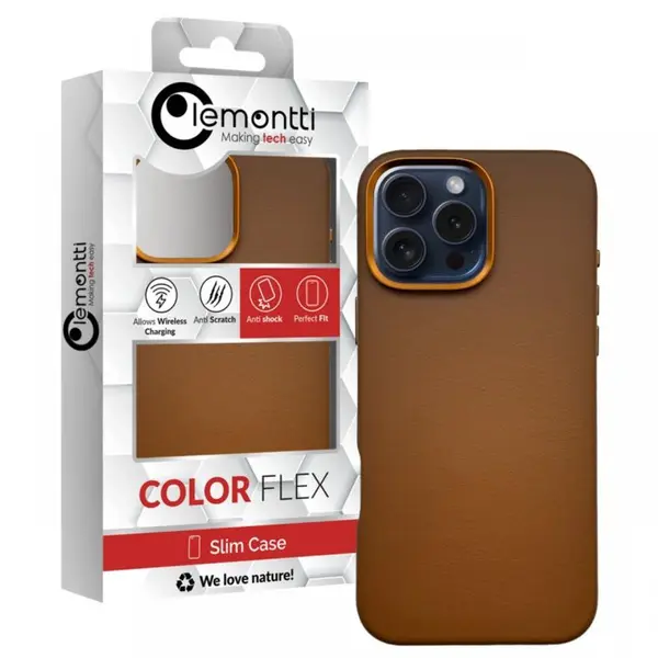 Lemontti Husa Piele MagSafe iPhone 16 Pro Maro