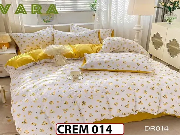 Lenjerie Creponata 1 Persoana cu 4 Piese - CREM 014